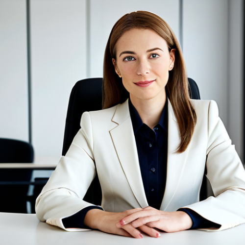 Home 10 Businesswoman in Modern Office**
"A professional businesswoman in a modest business suit, sitting at a desk in a modern office, fully clothed, appropriate attire, safe for work, perfect anatomy, natural proportions, professional photography, high quality, clean background, bright lighting, professional"
**