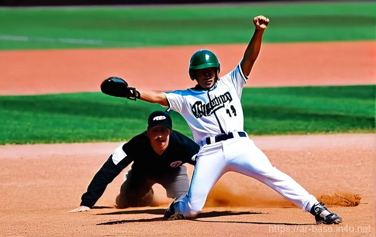 야구 심판의 신호 배우기 - **Prompt 1: The Decisive Call**
    "A close-up, dynamic shot of a professional baseball umpire posi...