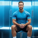 야구 관련 스포츠의학 발전 - **Prompt: Elite Baseball Player Undergoing Advanced Recovery Therapy**
    A dynamic, medium shot of...