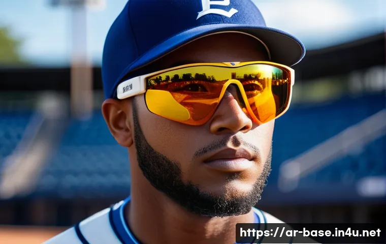 야구 경기용 고글 추천 - A detailed close-up of a professional baseball player wearing high-quality baseball sunglasses with ...